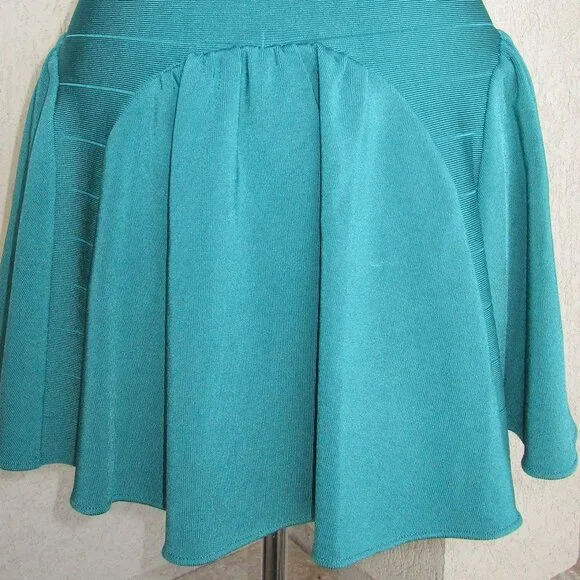 green emerald velvet dress Luxe Bandage Square Neck Fit & Flare Dress main image 1